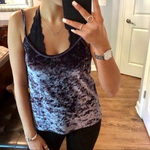 MISSGUIDED Metallic Velvet Tank Top